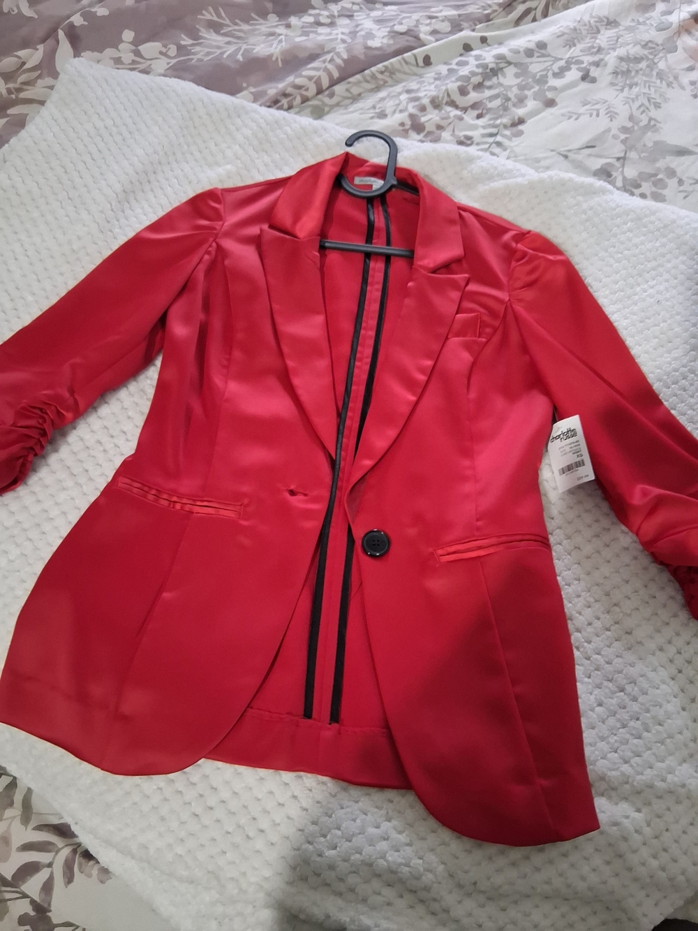 Red Satin Single-Button Women's Blazer - Charlotte Russe New XS